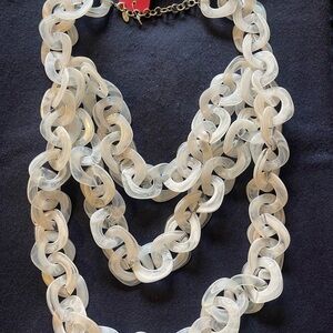 Sassy Jones Cream Layered Link Necklace